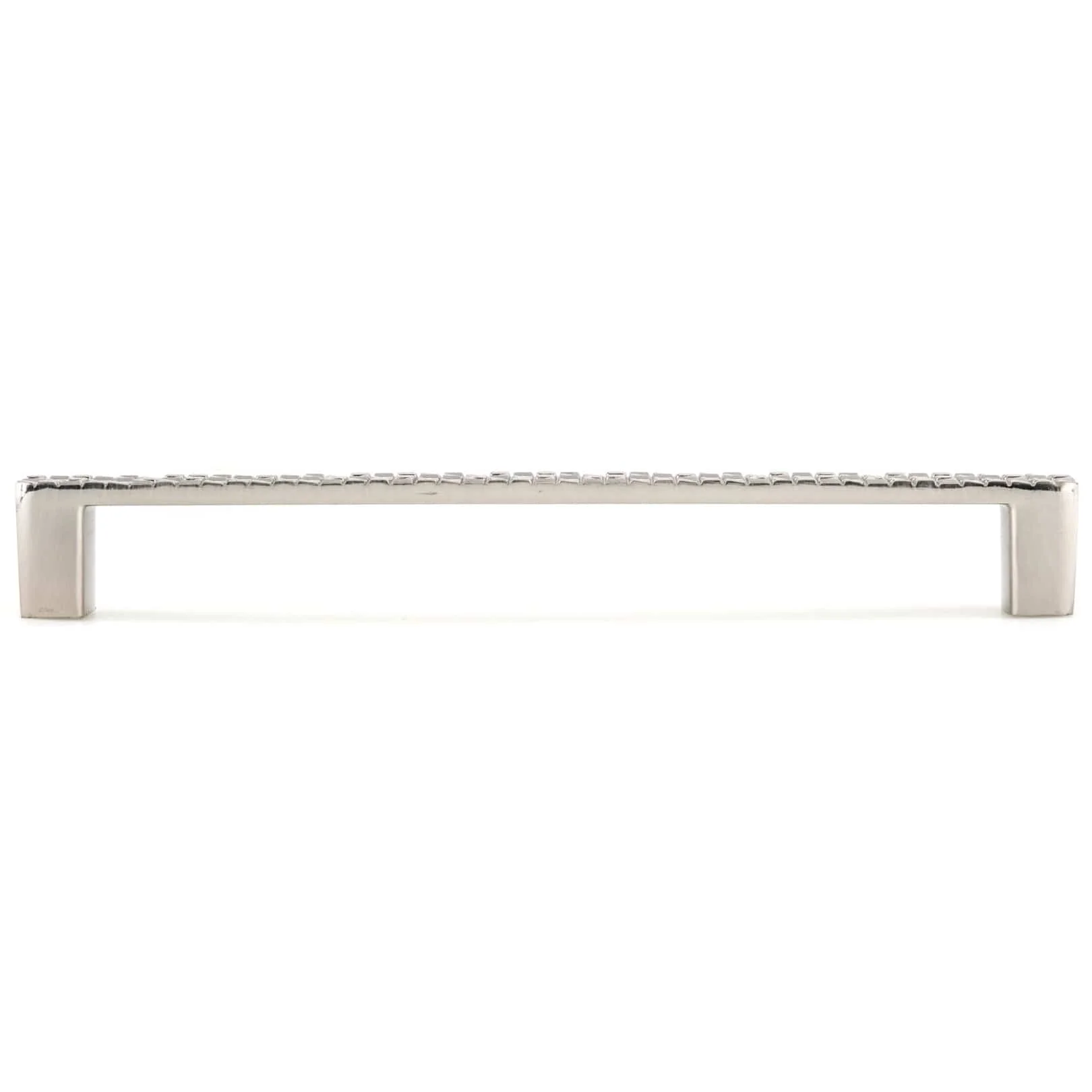 Contemporary Pull with Checkered Face - 7-9/16" Center-to-Center - 7-7/8" OL - Brushed Nickel - Image 3