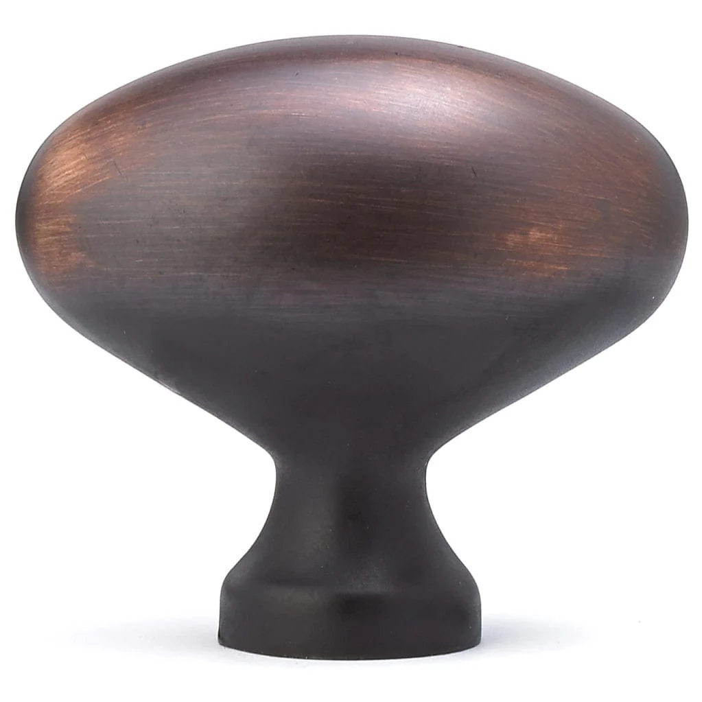 Traditional Oval Knob - 1-31/32" x 1-3/32" - Brushed Oil-Rubbed Bronze - Image 3