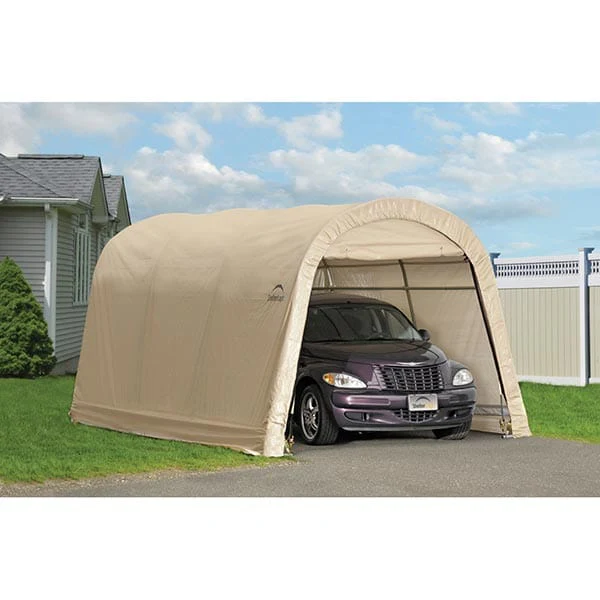 Auto Shelter 10' x 15' x 8' RoundTop Instant Garage, Sandstone - Image 3