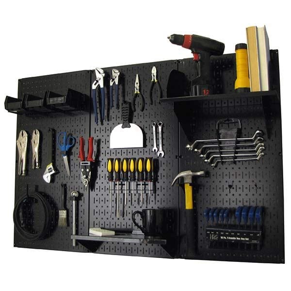 4' Metal Pegboard Standard Tool Storage Kit - Black Toolboard & Black Accessories - Image 2
