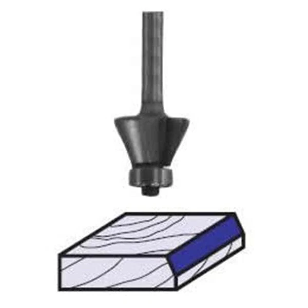 2308 Edge Bevel Router Bit 30 A 1/4" SH 7/8" CL X 3/4" CH 2-3/4" OL