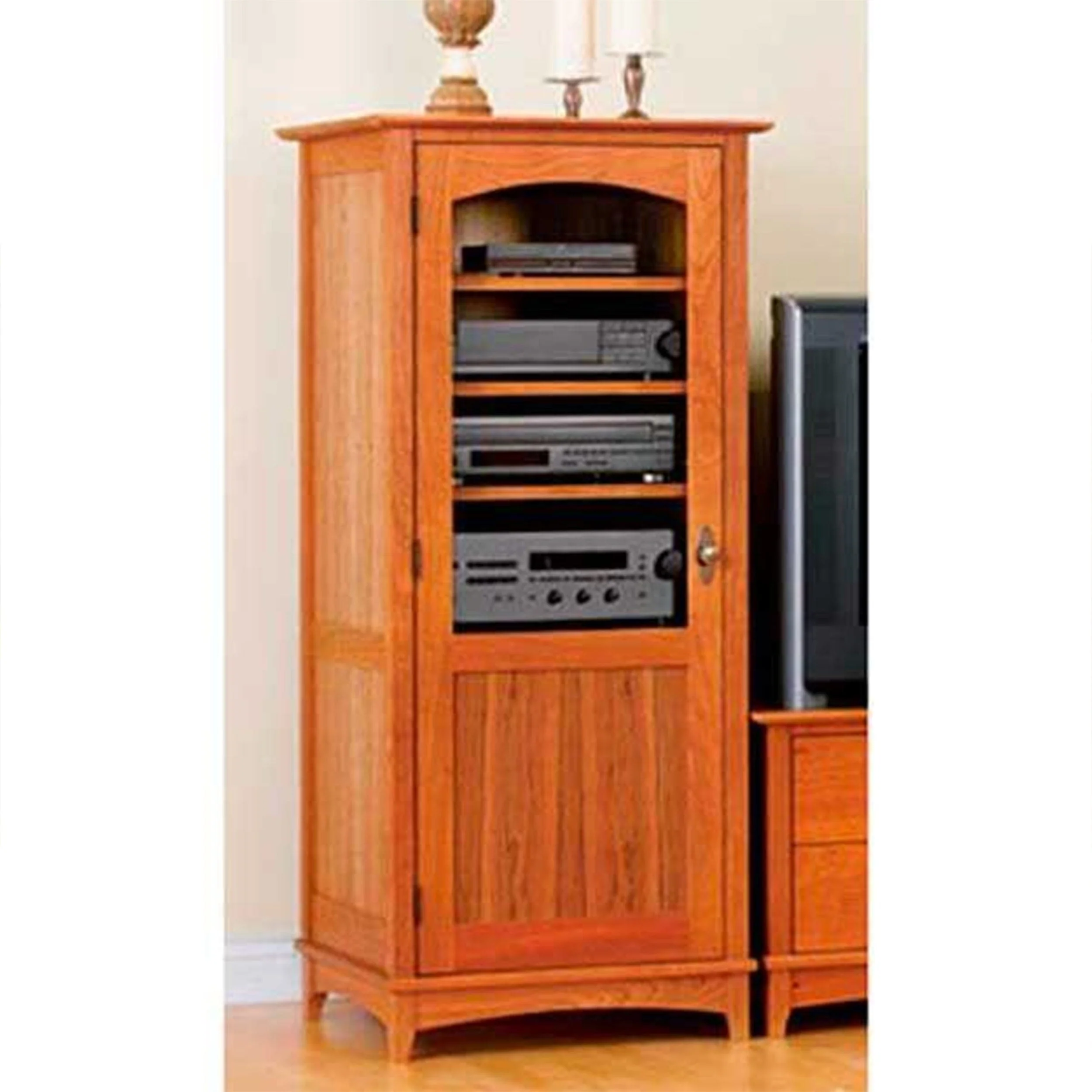 Downloadable Woodworking Project Plan to Build Entertainment Center Tower Cabinet