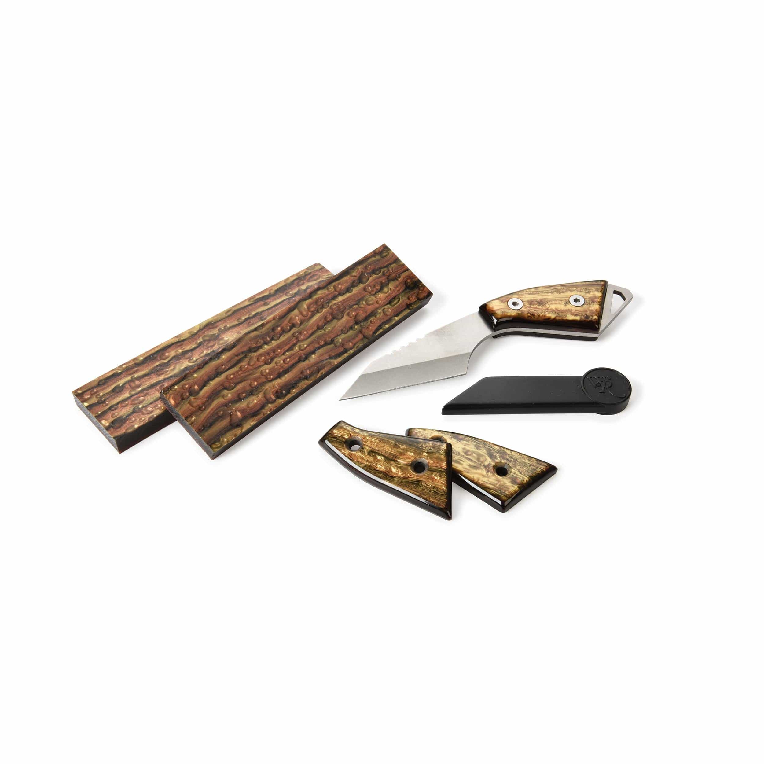 Poly Resin Knife Scales - 15/64" x 2" x 7" - Tigers Eye - Pair - Image 3
